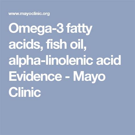 mayo clinic fish oil benefits.